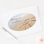 Die Sonne am Strand Ovaler Aufkleber (Umschlag)