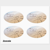 Die Sonne am Strand Ovaler Aufkleber (Blatt)