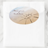 Die Sonne am Strand Ovaler Aufkleber (Tasche)