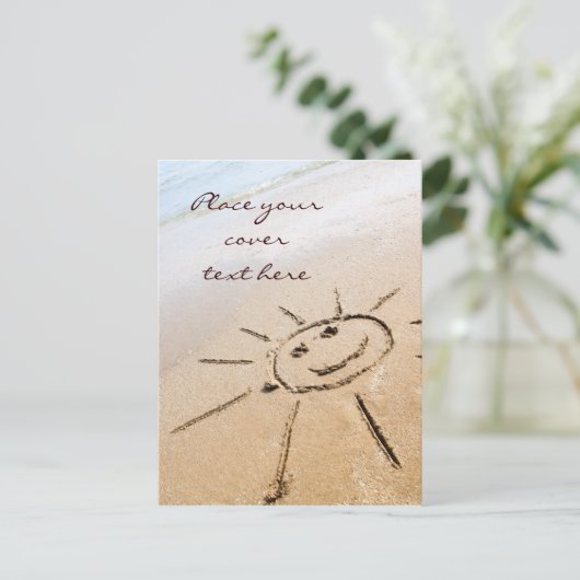 Die Sonne am Strand Postkarte (Stehend Vorderseite)