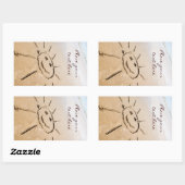 Die Sonne am Strand Rechteckiger Aufkleber (Blatt)