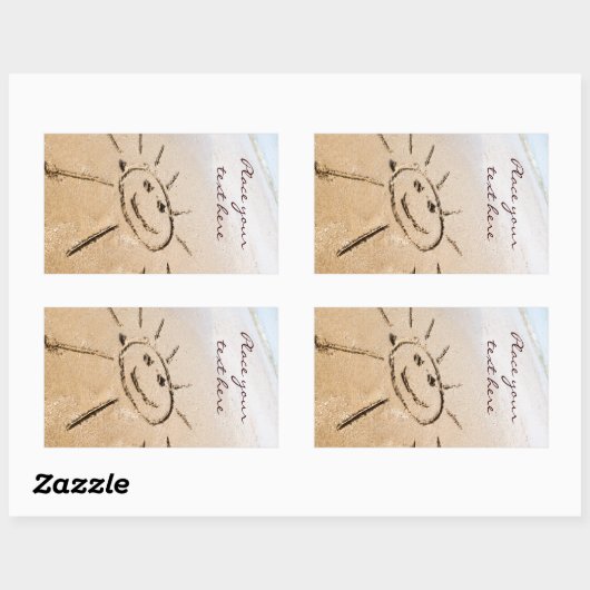 Die Sonne am Strand Rechteckiger Aufkleber (Blatt)