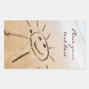Die Sonne am Strand Rechteckiger Aufkleber