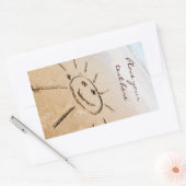 Die Sonne am Strand Rechteckiger Aufkleber (Umschlag)