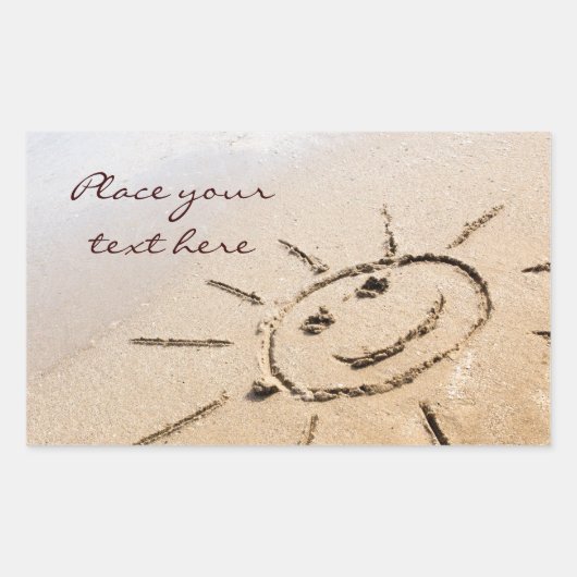 Die Sonne am Strand Rechteckiger Aufkleber (Vorderseite)