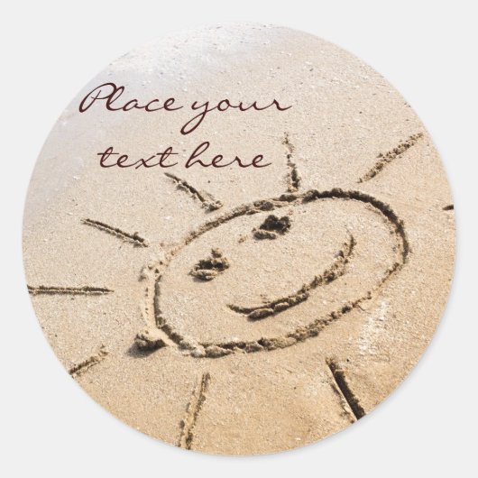 Die Sonne am Strand Runder Aufkleber (Vorderseite)