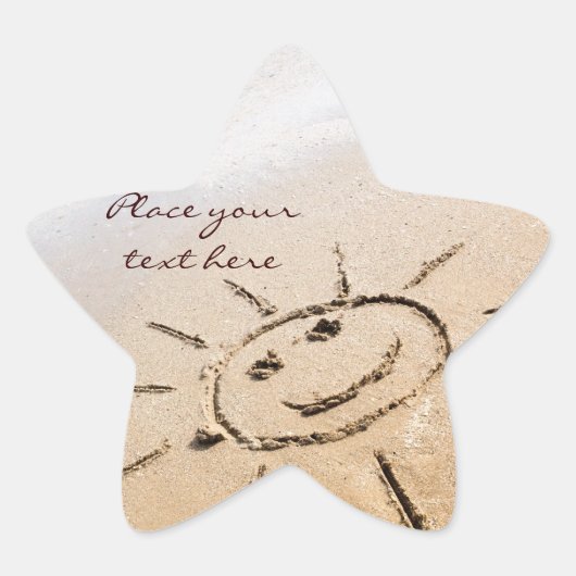 Die Sonne am Strand Stern-Aufkleber (Vorderseite)