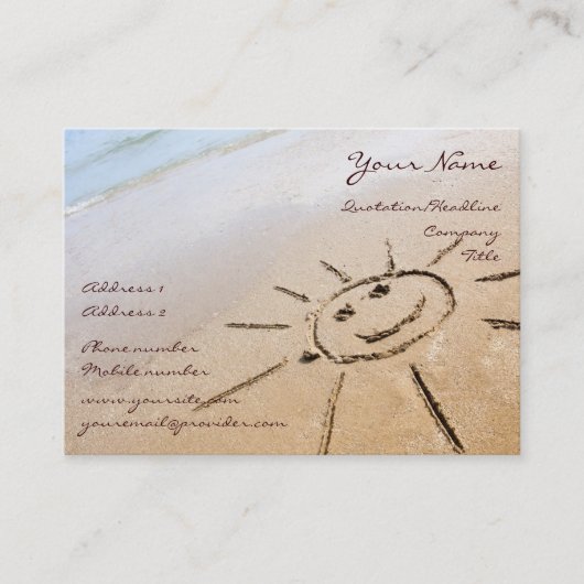 Die Sonne am Strand Visitenkarte (Vorderseite)