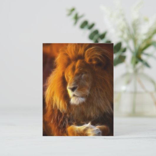 Die Sonne aufsaugen, König der Jungle Löwe II Postkarte (Stehend Vorderseite)