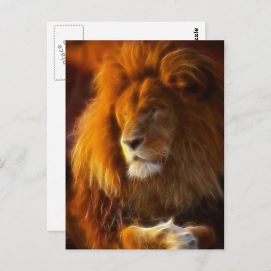 Die Sonne aufsaugen, König der Jungle Löwe II Postkarte (Vorne/Hinten)