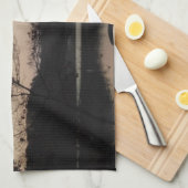 Die Sonne, der aufsteigende Mond über dem Arrowhad Geschirrtuch (Viertel Falte)