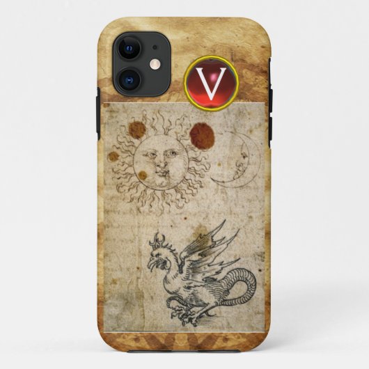 DIE SONNE DER MOND UND BASILISK-PERGAMENT Monogram Case-Mate iPhone Hülle (Rückseite)