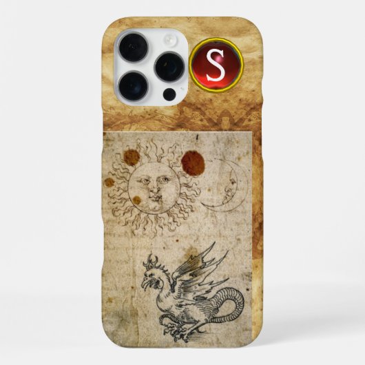 DIE SONNE DER MOND UND BASILISK-PERGAMENT Monogram iPhone Hülle (Rückseite)