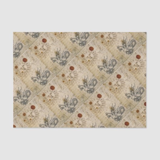 DIE SONNE , DER MOND UND DER BASILISK ALTER PARKPL SEIDENPAPIER (Vorderseite)