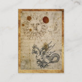 DIE SONNE , DER MUND UND DIE BASILISKARTE ROT WAX VISITENKARTE (Rückseite)