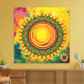 Die Sonne - Eingewickelte Leinwände Leinwanddruck (Insitu (Wohnzimmer))