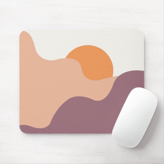 Die Sonne geht hinter den lila Hügeln herunter Mousepad (Mit Mouse)