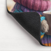 Die Sonne hält eine heiße Tasse Kaffee Mousepad (Ecke)