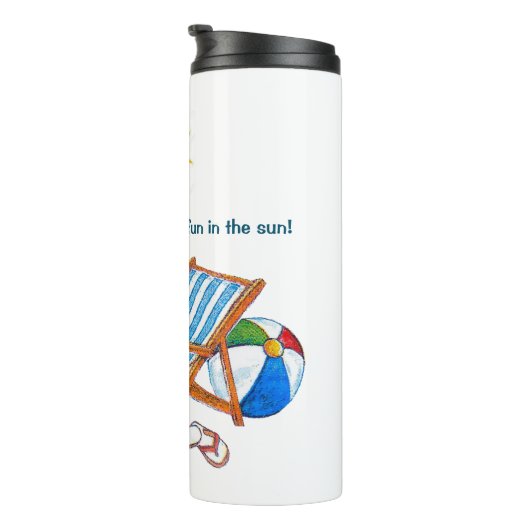 Die Sonne hat jede Menge Spaß Thermosbecher (Nach rechts gedreht)