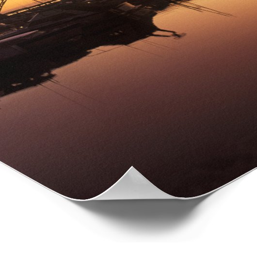 Die Sonne hinter der Newport Bridge, Oregon Poster (Ecke)