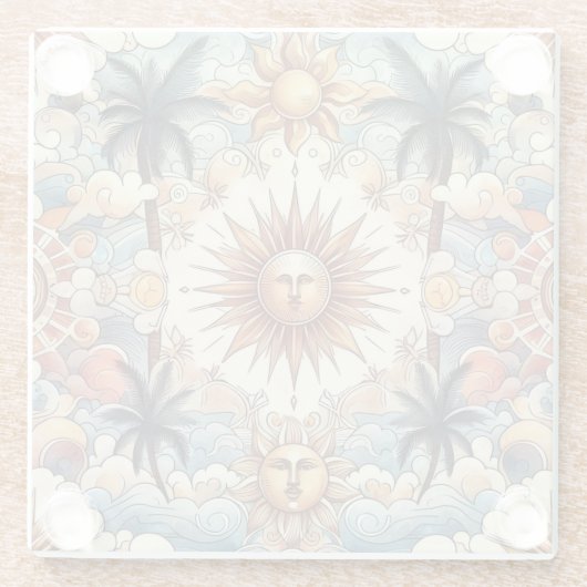 Die Sonne im Paradies Glasuntersetzer (Rückseite)