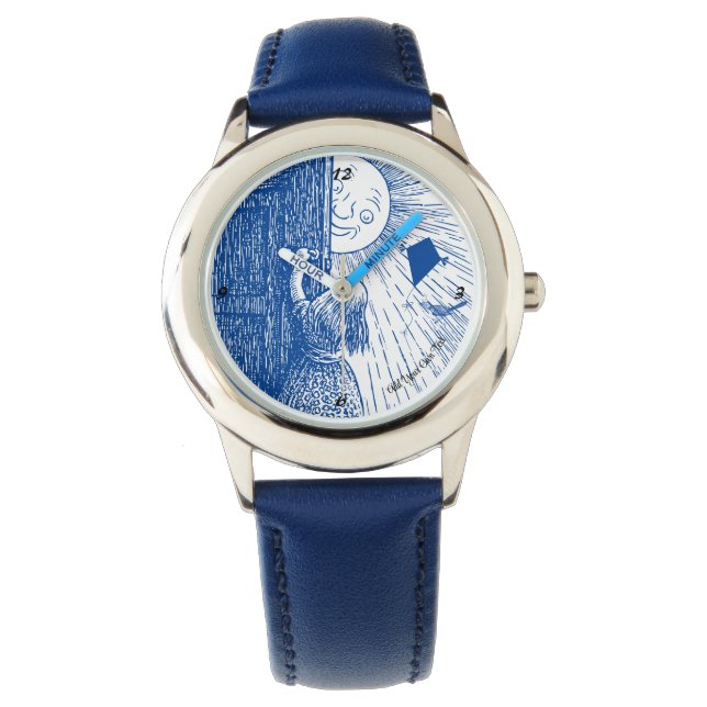 Die Sonne in blauer Uhr gelassen (Vorderseite)