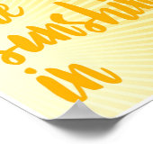 Die Sonne in orangefarbenen Sonnenstrahlen gelasse Poster (Ecke)