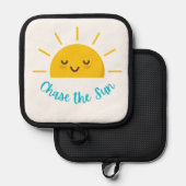 Die Sonne jagen Topflappen (Vorderseite/Rückseite)