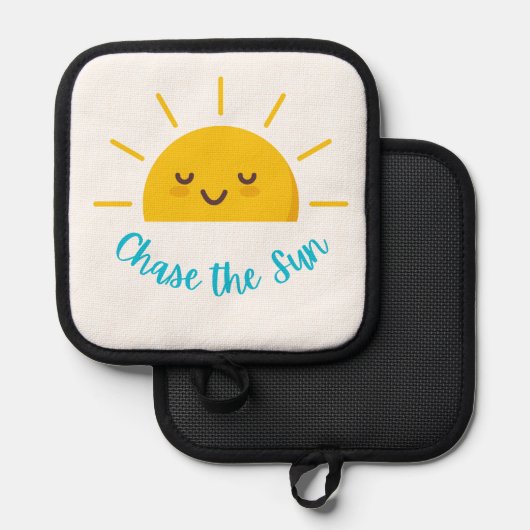 Die Sonne jagen Topflappen (Vorderseite/Rückseite)