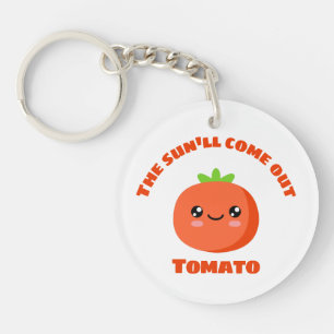 Die Sonne kommt aus Tomate Schlüsselanhänger
