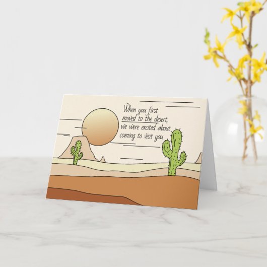 Die Sonne lebt in der Wüste und denkt an dich, du  Karte (Gelbe Blume)