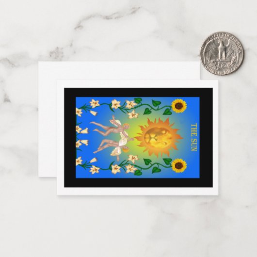 Die Sonne - Notecard Mitteilungskarte (Vorderseite/Rückseite Beispiel)