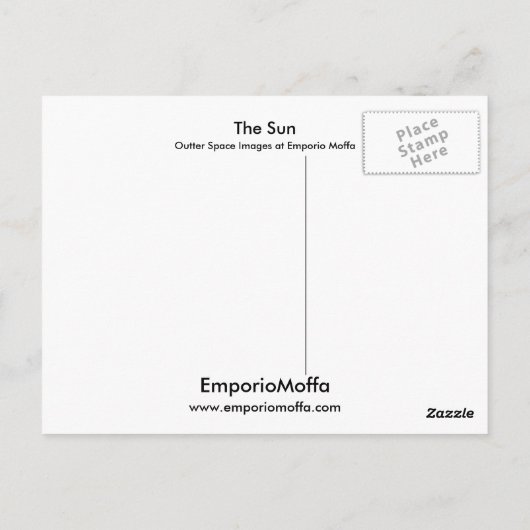 Die Sonne Postkarte (Rückseite)