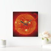 Die Sonne Quadratische Wanduhr (Zuhause)