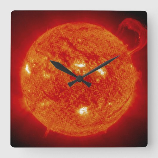 Die Sonne Quadratische Wanduhr (Vorderseite)