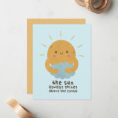 Die Sonne scheint immer über den Wolken Mitteilungskarte (Vorderseite/Rückseite Beispiel)