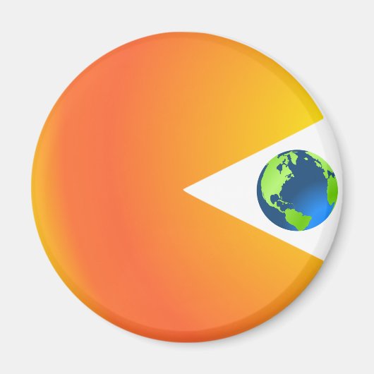 Die Sonne schluckt die Erde Magnet (Vorne)