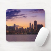 Die Sonne-Sets über dem Chicagoskyline Mousepad (Mit Mouse)