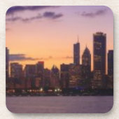 Die Sonne-Sets über dem Chicagoskyline Untersetzer (Vorderseite)