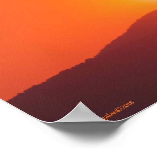 Die Sonne sitzt auf dem Berg Poster (Ecke)