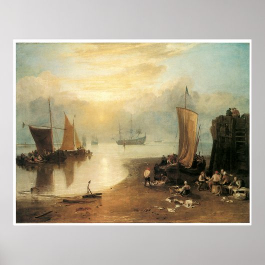 Die Sonne steigt durch Dampf auf, J. M. W. Turner Poster (Vorne)