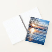 "Die Sonne steigt jeden Morgen" Sonnenaufgang über Notizblock (Innenseite)