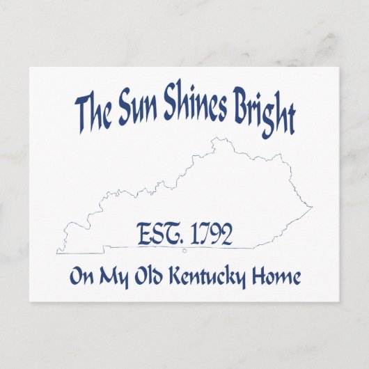 Die Sonne strahlt auf meiner alten Kentucky-Zuhaus Postkarte (Vorderseite)