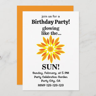 Die Sonne strahlt wie die Geburtstagsparty der Son Einladung