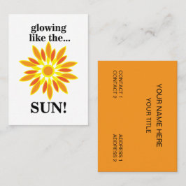 Die Sonne strahlt wie die Sonne Visitenkarte
