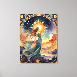 die Sonne - Tarot Original-Kunstwerk inspiriert Leinwanddruck