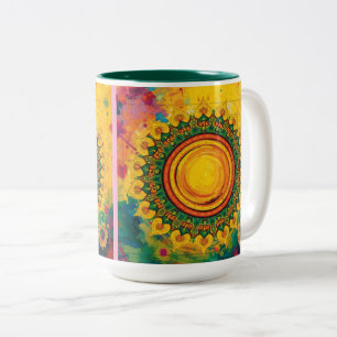 Die Sonne - Tasse, Becher, Trinkgeschirr Zweifarbige Tasse