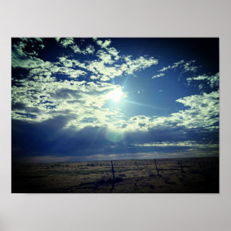 Die Sonne über der Prärie Poster