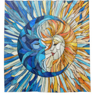 Die Sonne und der Mond Duschvorhang