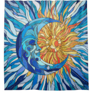 Die Sonne und der Mond Duschvorhang